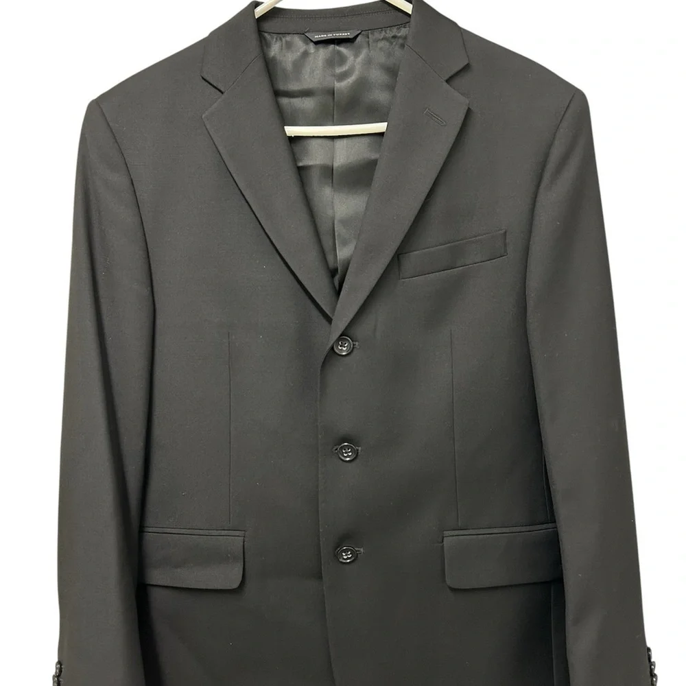 Banana Republic Black Wool Men’s Suit 40S Blazer & 34x34 Dress Pants